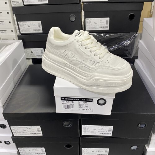 实体专柜意大利设计师轻奢品牌厚底牛皮擦色透气休闲鞋267A擦银