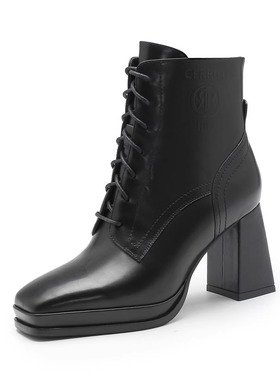 CERRUTI·I88I切瑞蒂法国顶奢品牌胎牛皮短靴NCT101黑色