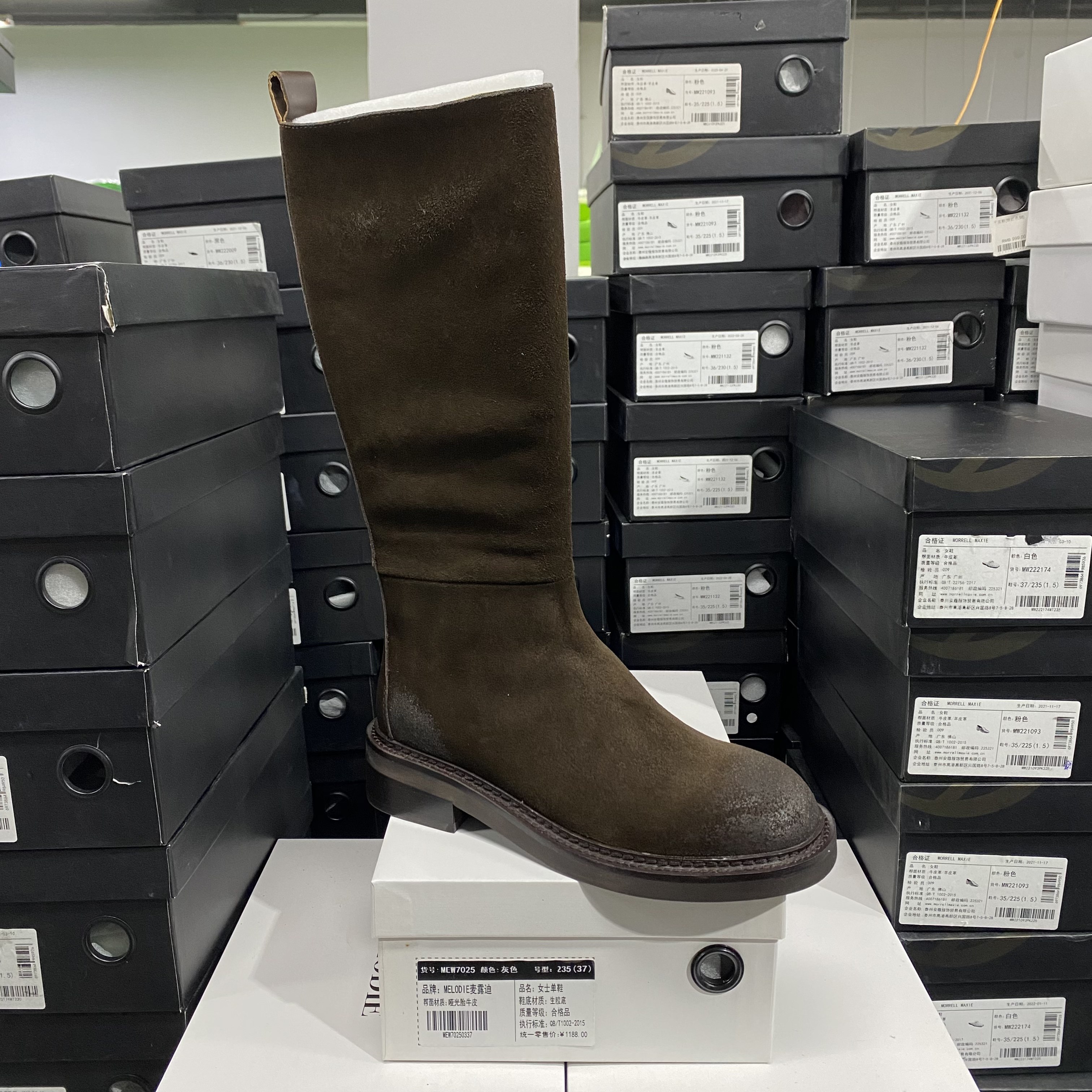 实体专柜意大利设计师轻奢品牌牛反绒擦色长靴Q358咖色（单里）,女鞋,时装靴,淘宝优惠券,粉丝福利购,淘宝优惠卷