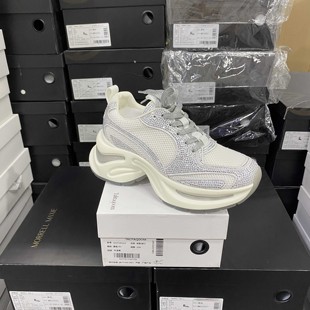 亮钻网面厚底增高百搭休闲鞋 0033银白色 夏季 意大利轻奢专柜正品