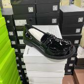 意大利轻奢专柜正品 G牛皮圆头平底乐福鞋 1080黑色