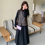 新款！2026春季2件套装裙皮马甲+连衣裙C217-P180K288，女装套装/套裙，2C320