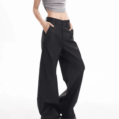 辣妹百搭黑色休闲裤女