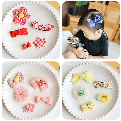 儿童安全发夹宝宝可爱蝴蝶结汗毛夹有毛就能夹皇冠婴幼儿胎毛夹子