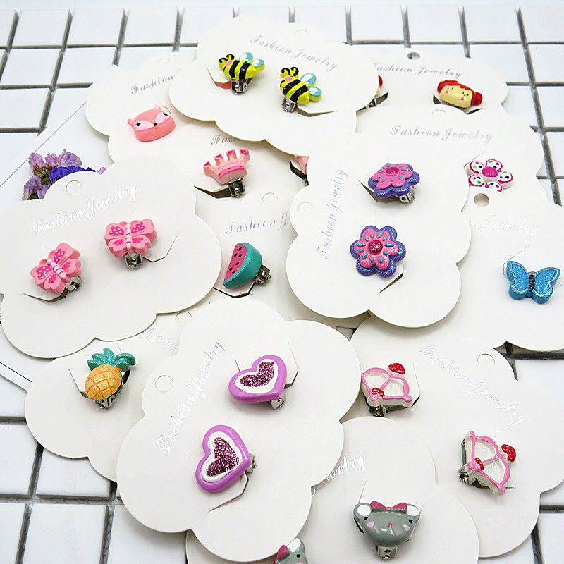 儿童耳饰配饰品公主无耳洞宝宝耳夹女孩假耳环耳钉小孩头花