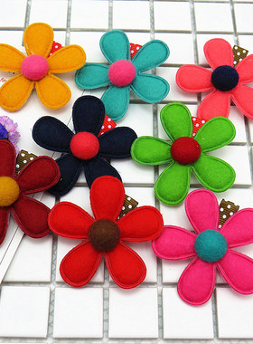 小女孩无纺布五瓣花皮筋儿童发夹