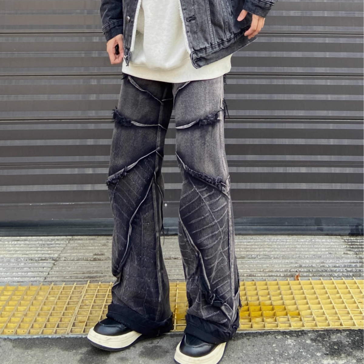 美式高街RO风重工破坏牛仔裤男牛仔裤