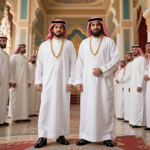 阿拉伯迪拜服装中东土豪长袍年会道具万圣节cos生日聚会搞怪衣服