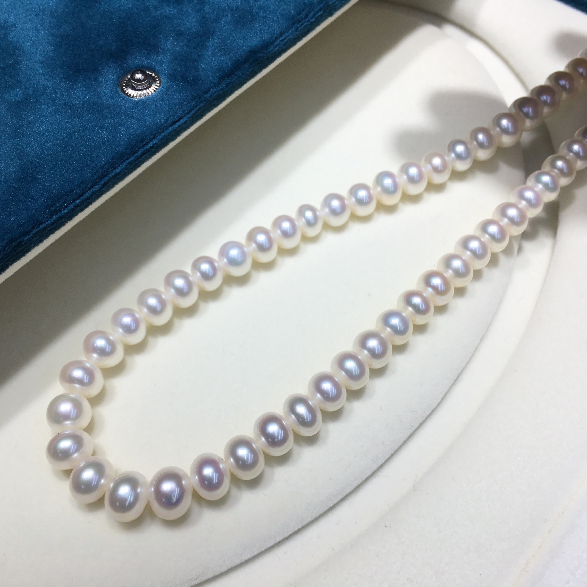 淡水珍珠项链正圆强光白色近圆珍珠串珠女士饰品