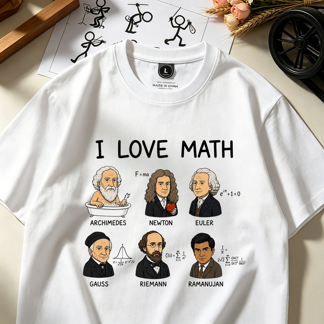 ILOVEMATH我爱数学短袖 趣味理科学霸男女学生同款纯棉T恤夏季