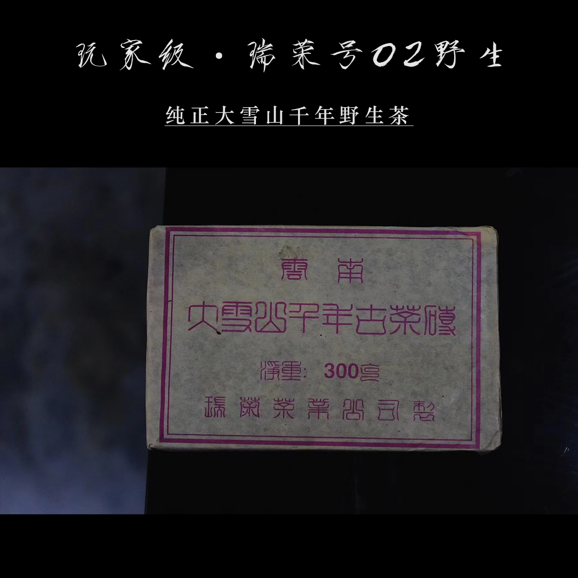 瑞荣号大雪山野生茶2002年8892厚砖300g 大雪山原始森林野生茶