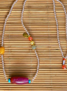 天然无烧无注胶无任何处理的红宝石桶珠转运珠天珠锁骨链吊坠项链