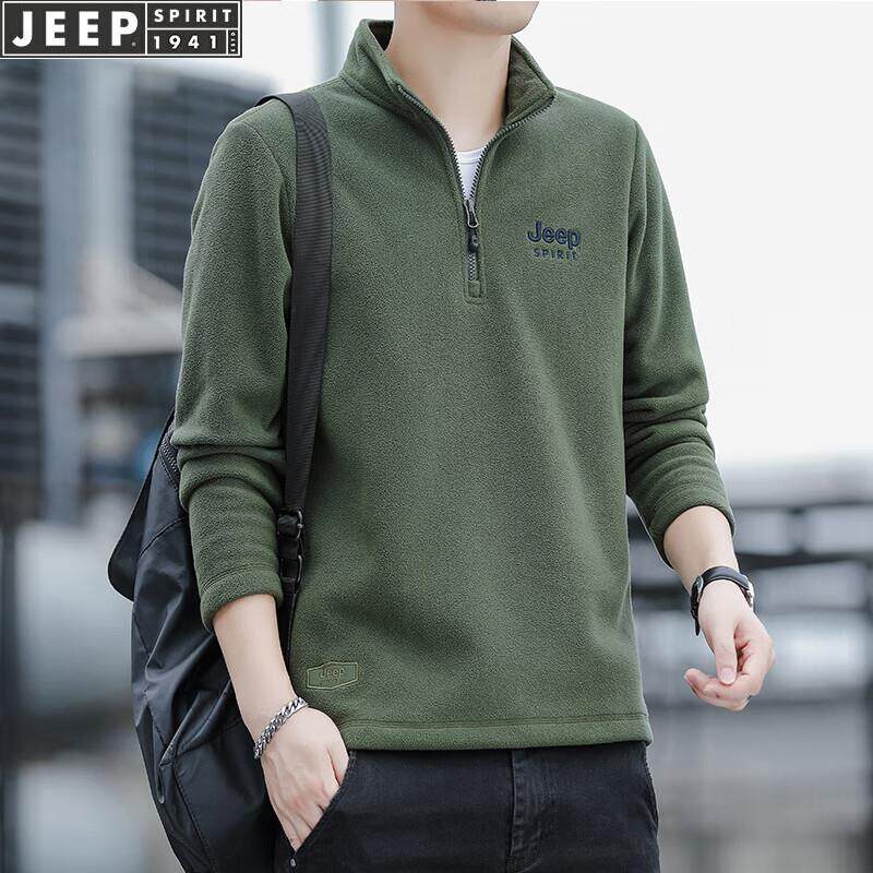 吉普(JEEP)半拉链套头卫衣男2023秋季新款男士纯色打底衫休闲抓绒怎么看?