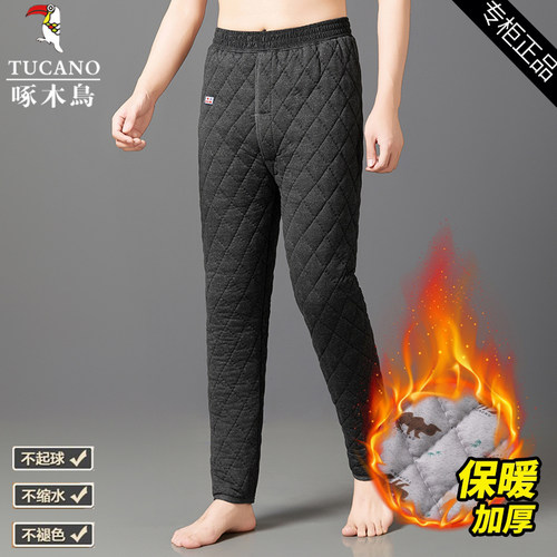 啄木鸟驼绒保暖中老年棉裤男抗寒