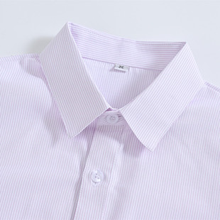 2024光大银行行服女衬衣短袖长袖紫色细条纹工作服西裤马甲