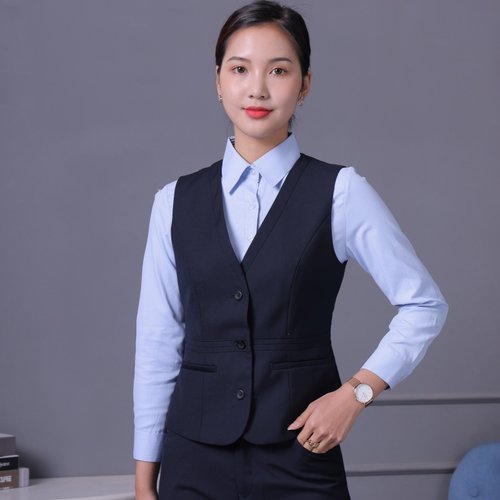 新款藏青色制服马夹背心