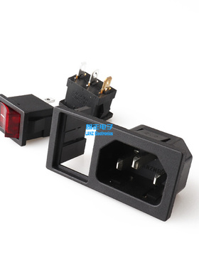 LANZMFG朗正/LZ-14-5F-2.0卡位2.0AC电源插座品字C14带开关二合一