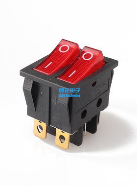 LANZMFG/朗正KCD8-101N-6P双联带灯开关船型开关翘板开关电源开关