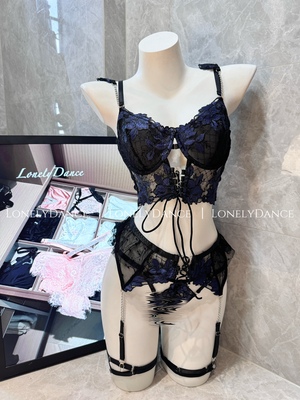 LonelyDance夜色魅影*性感刺绣工艺蕾丝花边内衣套装欧美重工内衣