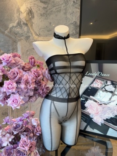 Lonelydance撕扯*透视网衣连体衣丝袜可撕开挂脖纯欲诱惑性感睡衣