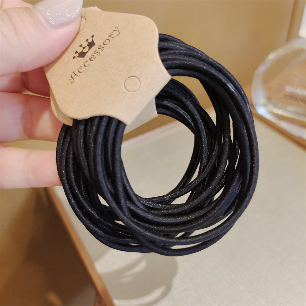 黑色绑头发高弹力橡皮筋
