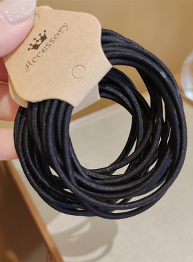 黑色头绳简约皮套2022年新款绑头发的橡皮筋细基础高弹力发绳