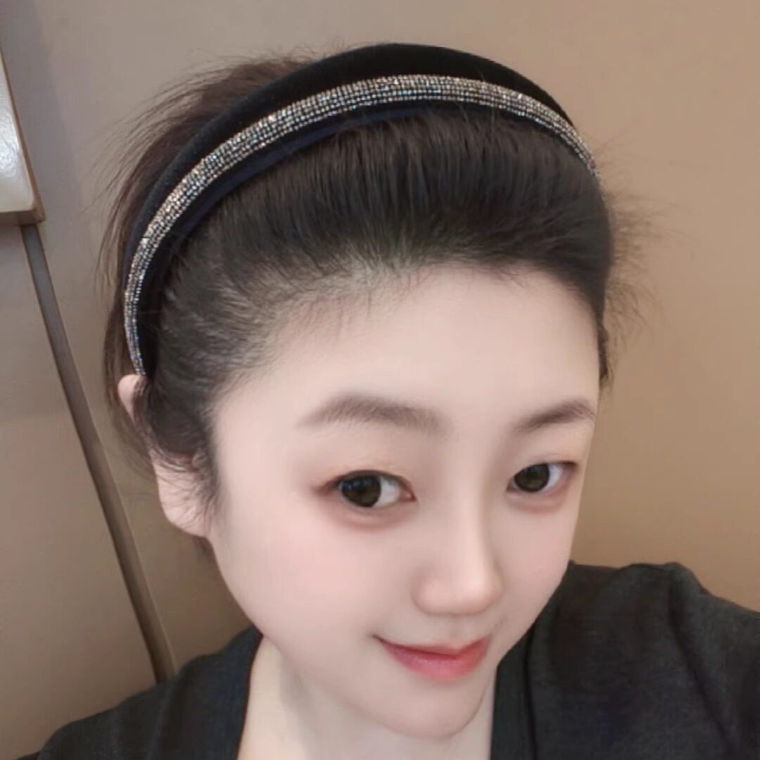 法式水钻丝绒宽边防滑显脸小发箍图片