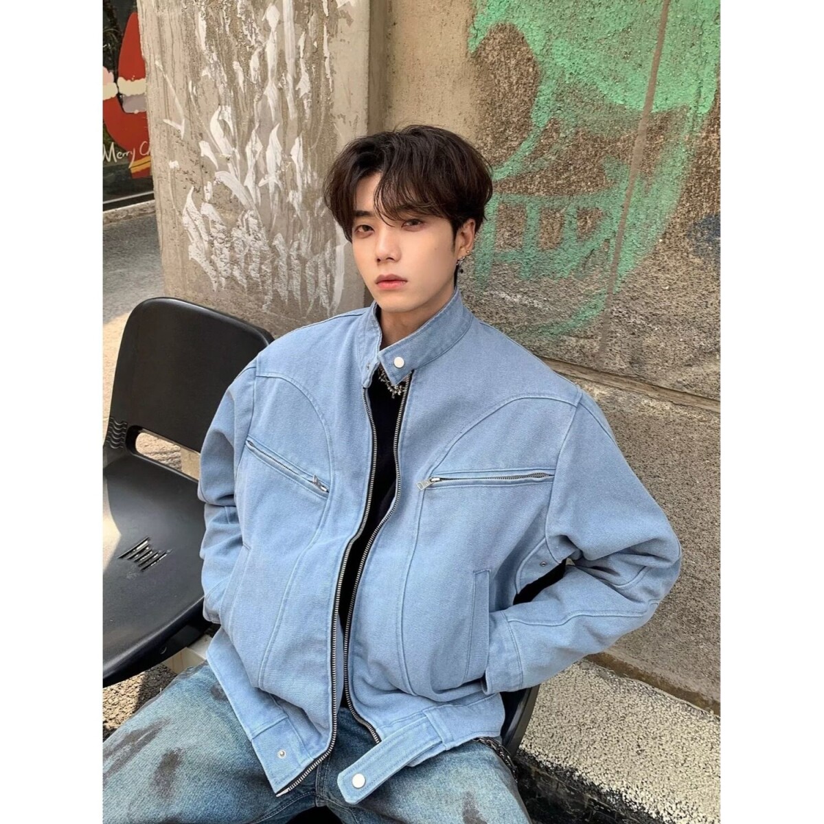 1506A/GM93330/P76男士秋季潮牌宽松立领潮流痞帅拉链夹克2,男装夹克,星座1506A