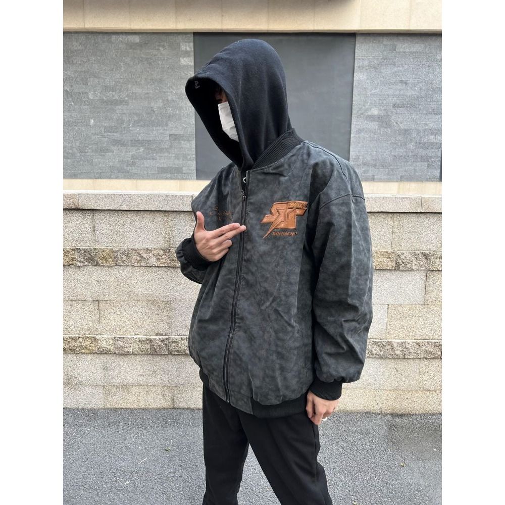1506A/GXG900/P54复古刺绣棒球服男女嘻哈宽松春秋夹克外套潮1图片