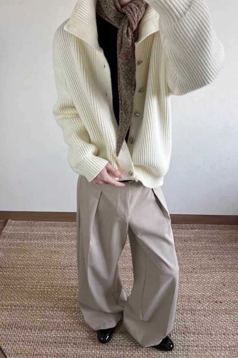 开衫毛衣美式复古休闲慵懒风V领针织衫男纯色外套1图片