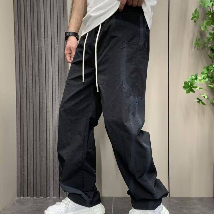 1506A/GY2450/P51春秋季新款休闲裤男宽松直筒阔腿裤2,女款西裤阔腿裤搭配什么鞋图片