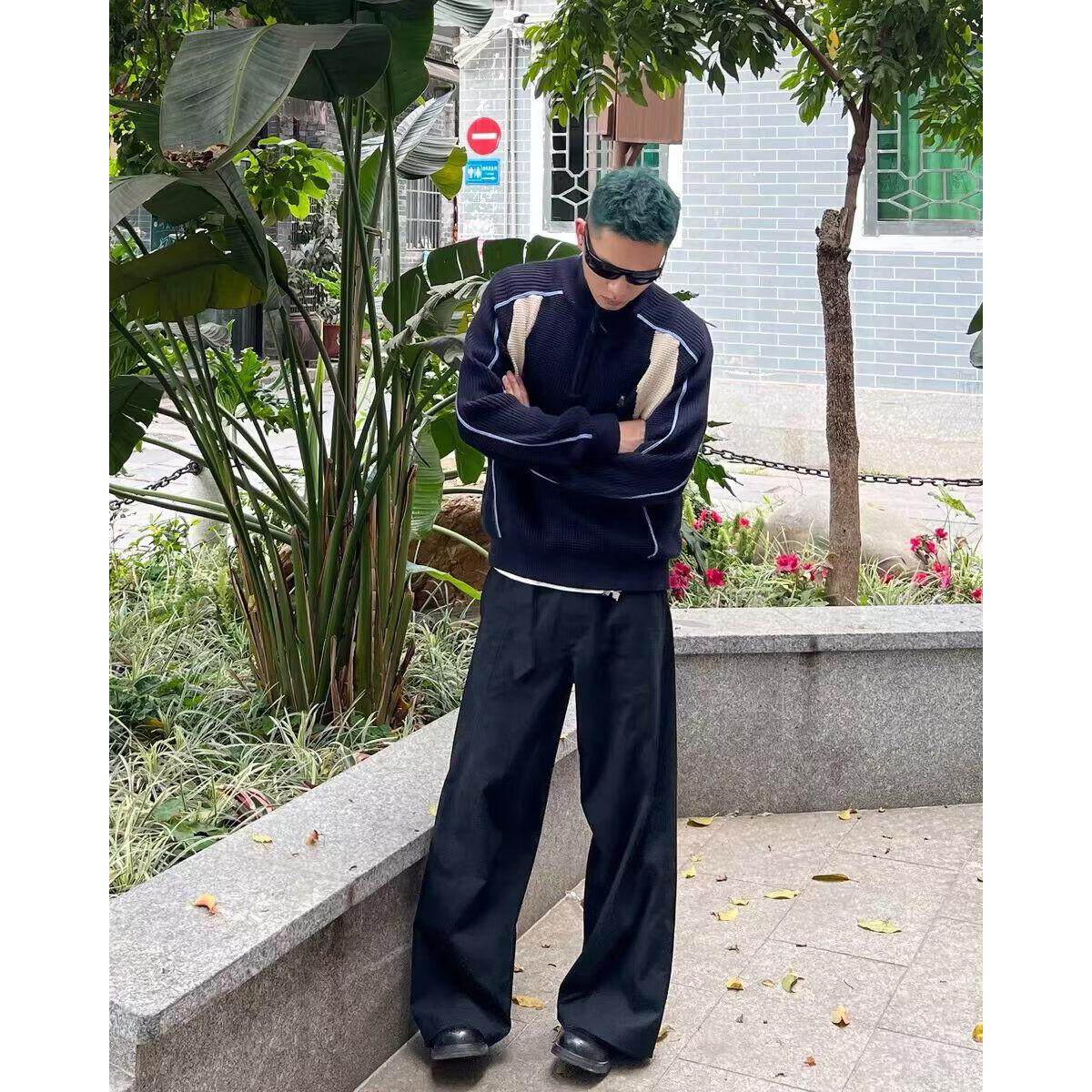 1506A/GZ050/P71拼接撞色针织衫秋冬情侣毛衣男外套2,男装针织衫/毛衣,星座1506A