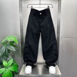 1506A/GY2440/P48弯刀休闲裤男宽松百搭时尚长裤痞帅阔腿哈伦裤2，男装休闲裤，星座1506A