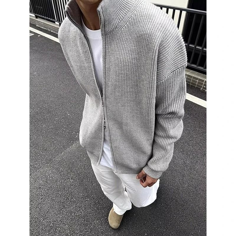 1506A/GK170/P60立领开衫拉链毛衣复古高级感男女休闲针织衫外套1图片
