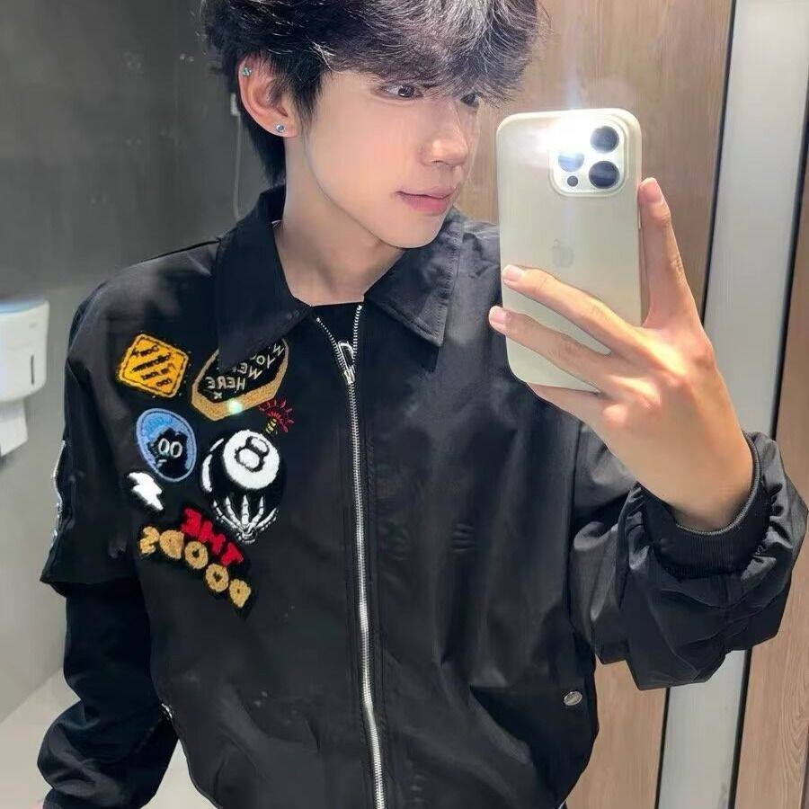 1506A/GM93650/P79春秋季高街棒球服外套男女情侣休闲百搭夹克,男装夹克,星座1506A
