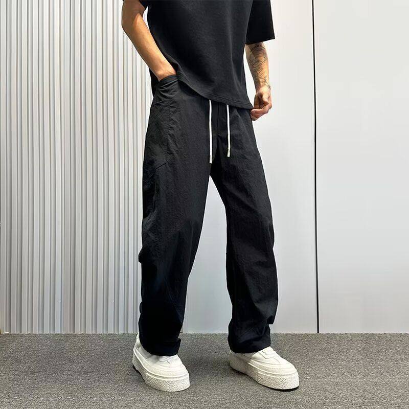 1506A/GY2450/P51弯刀直筒裤痞帅宽松阔腿裤春秋薄款速干男裤1图片