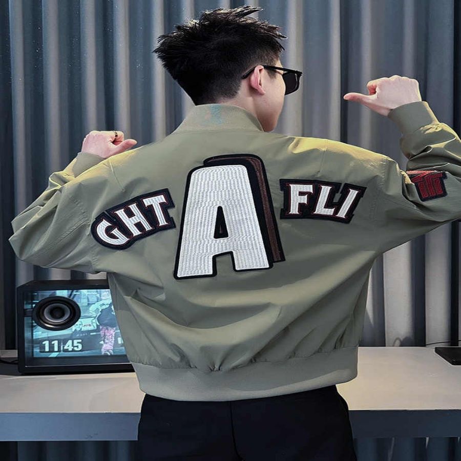 1506A/GG670/P78男款春秋季痞帅字母高级感上衣百搭外套2图片