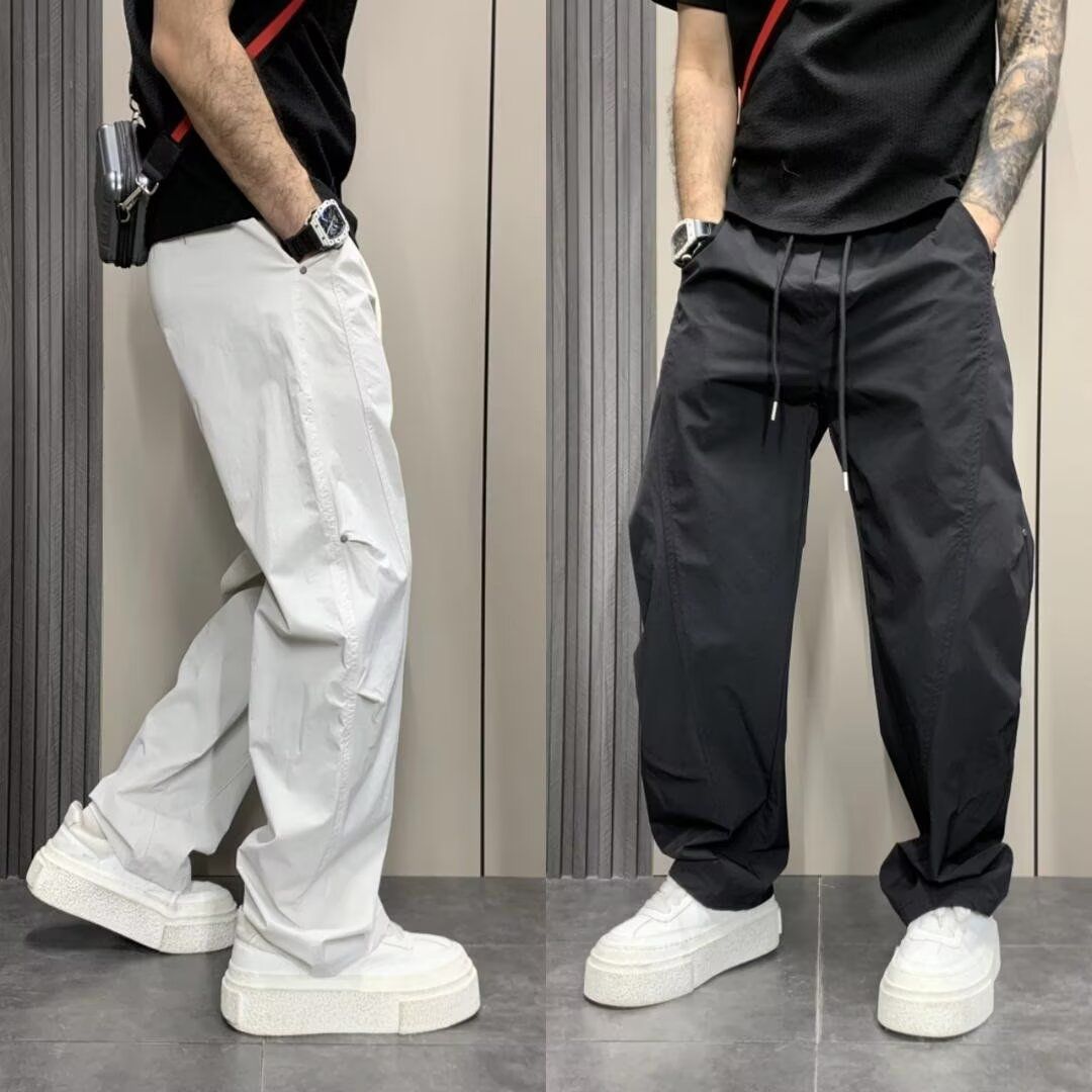 1506A/GY2310/P45搭休闲裤男宽松直筒休闲裤百搭ins港风潮男裤1图片