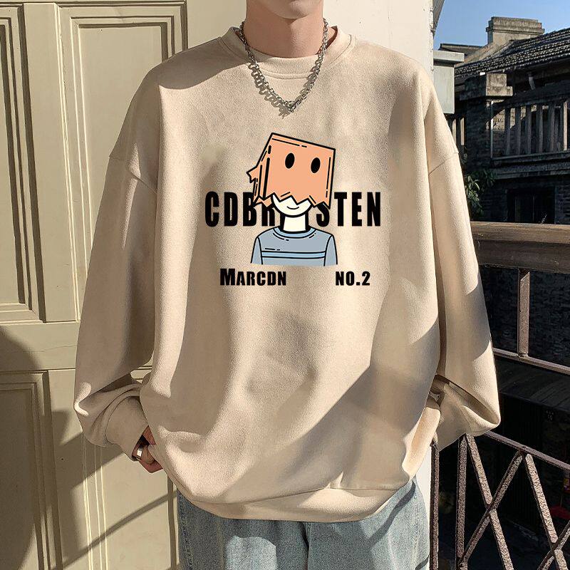 1506/GW3100/P43麂皮绒卫衣男春秋重磅宽松大码男生长袖打底衫，男装T恤，星座1506A