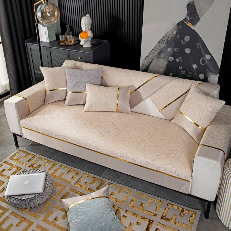 北欧雪尼尔沙发垫四季通用防滑三坐一贵妃坐垫套罩2026新款盖布巾