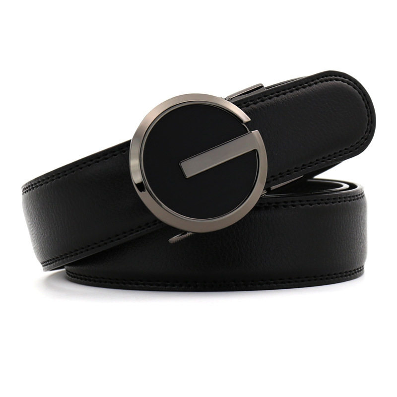 时尚圆形自动扣真皮皮带针扣 扣头皮带平滑扣圆形圆头3.5板扣皮带