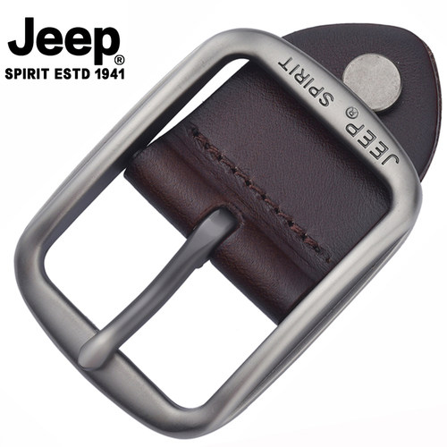 JEEP皮带扣合金铜扣头层牛皮