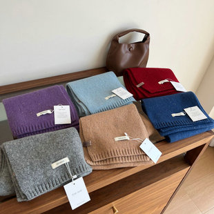 东大门新款韩系甜美粉色紫色纯羊毛针织围巾男女短款百搭软糯围脖