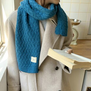 22新款韩国东大门egg糖果色毛线编织多色保暖小围巾亲子围脖男女