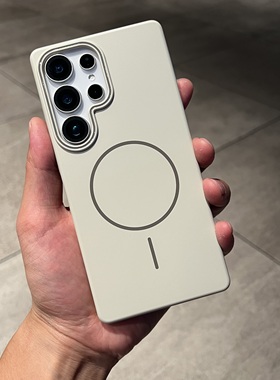 细圈磁吸钛灰色适用三星S24fe手机壳23+高级超薄S25plus保护套S25U全包S25Ultra防摔23u/24u硬壳男女s22/s21