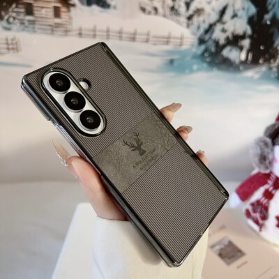 双中轴超薄商务磁吸素皮