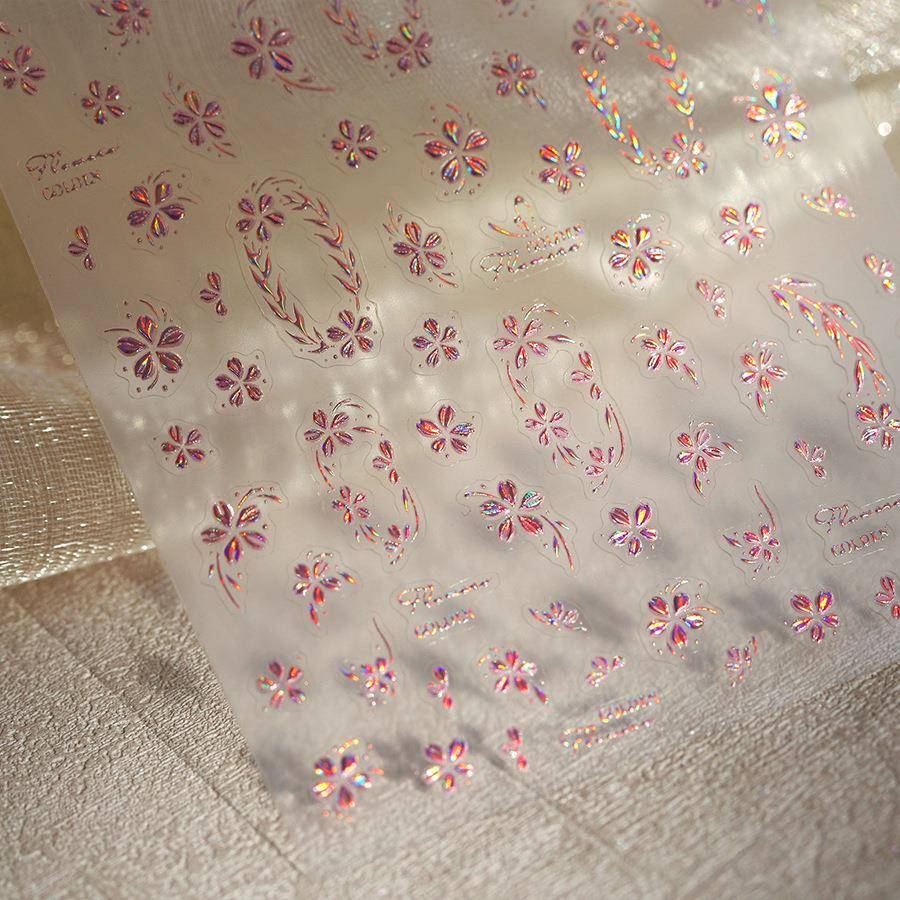 TENSOR轻奢烫金磨砂小碎花M-891爆款小清新儿童可贴的美甲贴纸