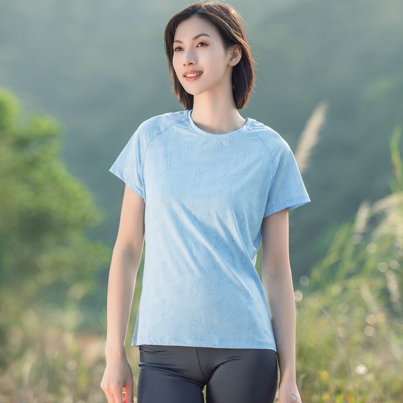 户外运动t恤女2023夏季健身运动服女子短袖冰丝透气T恤上衣速干衣