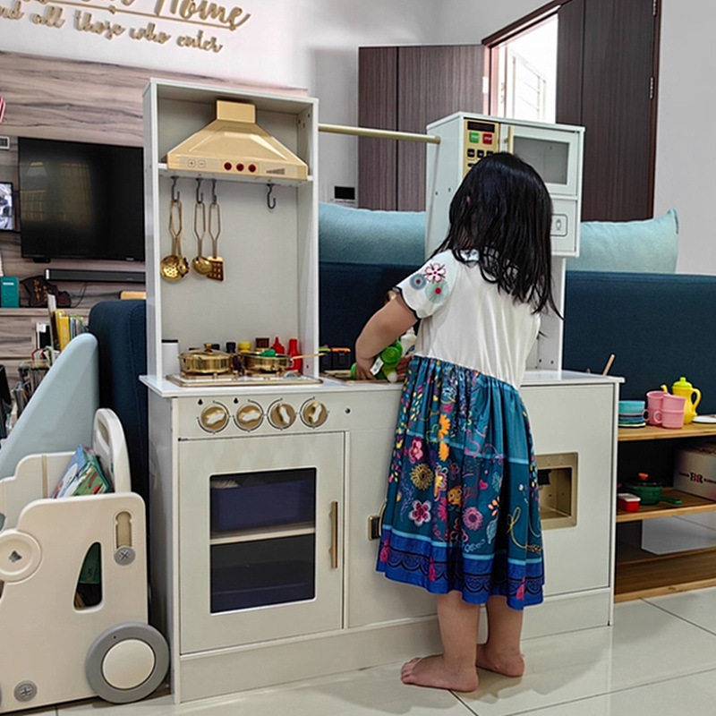 儿童过家家厨房玩具声光出水款木质制3-6岁仿真冰箱女孩做饭套装