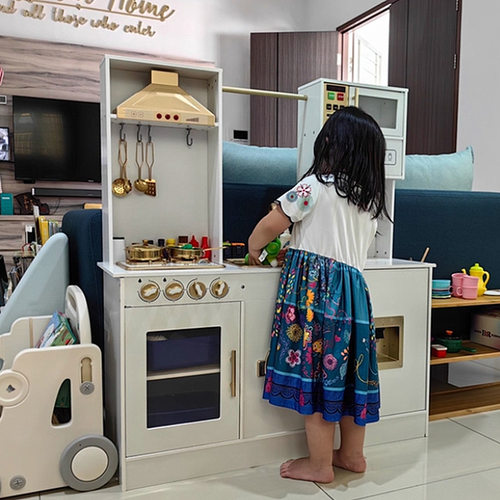 儿童过家家厨房玩具声光出水款木质制3-6岁仿真冰箱女孩做饭套装